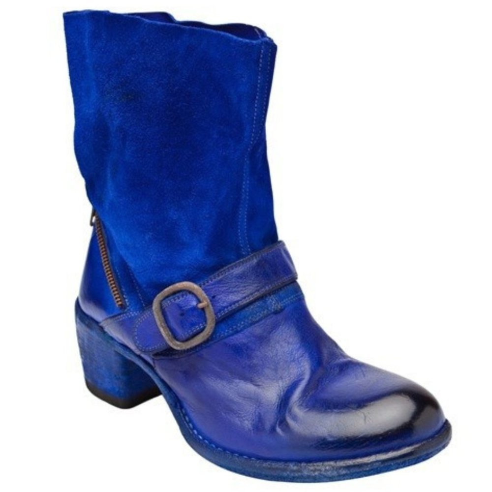 Officine Creative - Blue Leather Buckle Boots (RARE!)